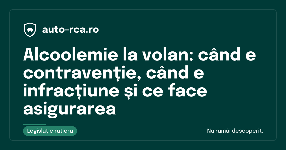 Alcoolemie la volan: când e contravenție, când e infracțiune și ce face asigurarea
