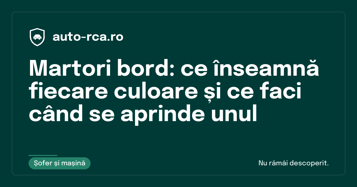 Martori bord: ce înseamnă fiecare culoare și ce faci când se aprinde unul